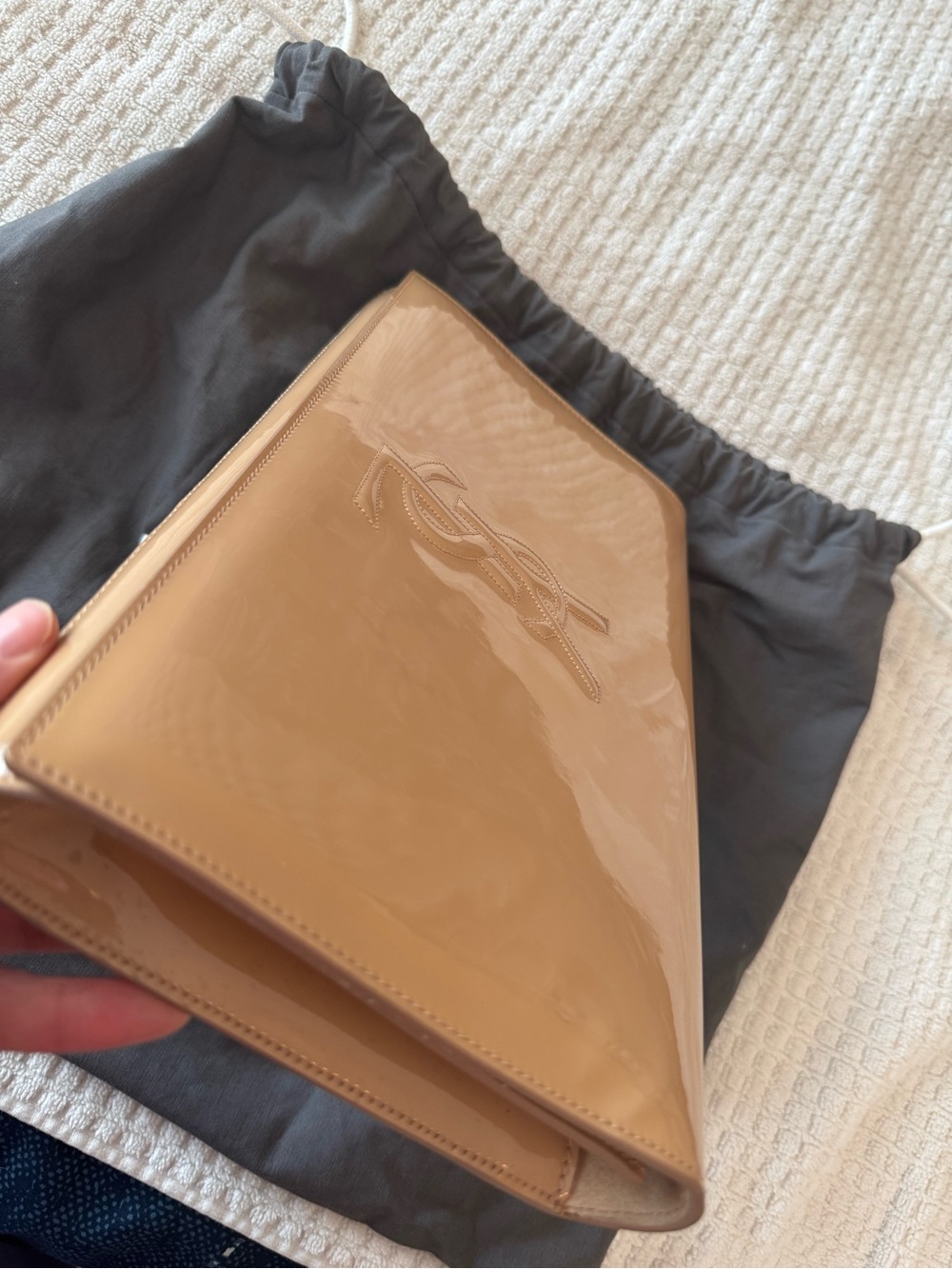 Authentic Saint Laurent Belle de Jour Patent YSL Clutch Nude - Picture 8 of 16